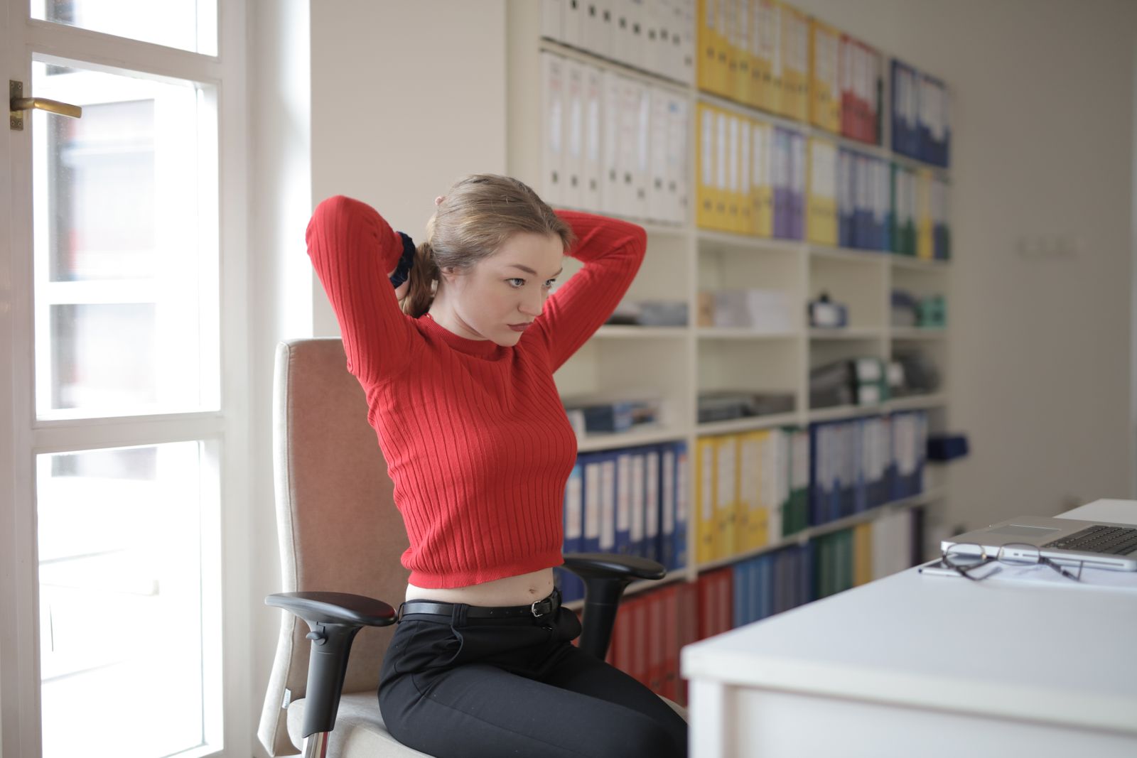 Simple desk stretches for neck and back