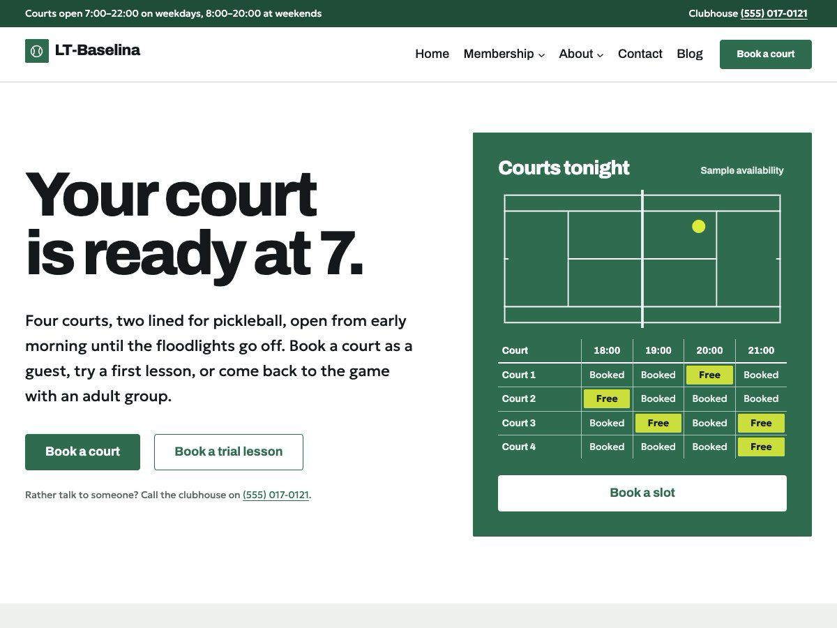LT Baselina theme homepage