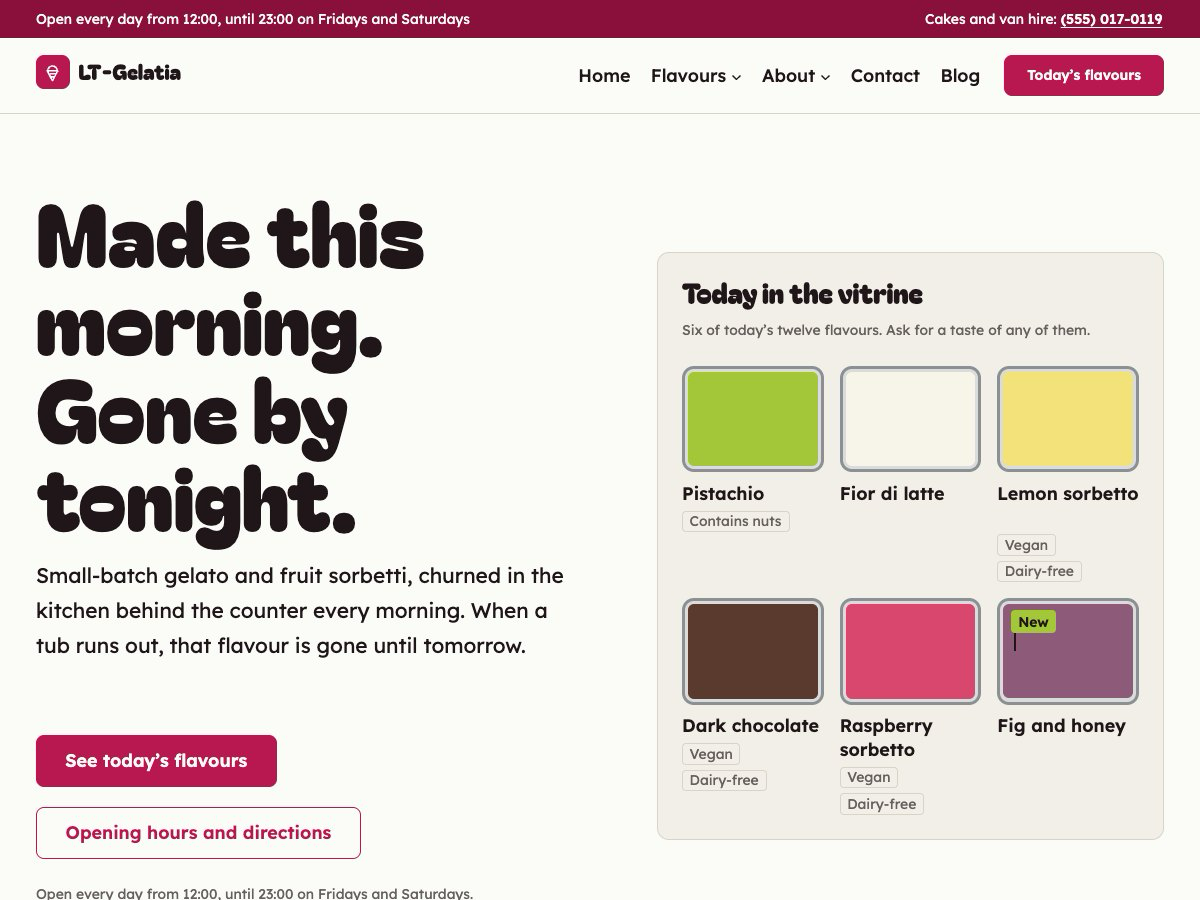 LT Gelatia theme homepage