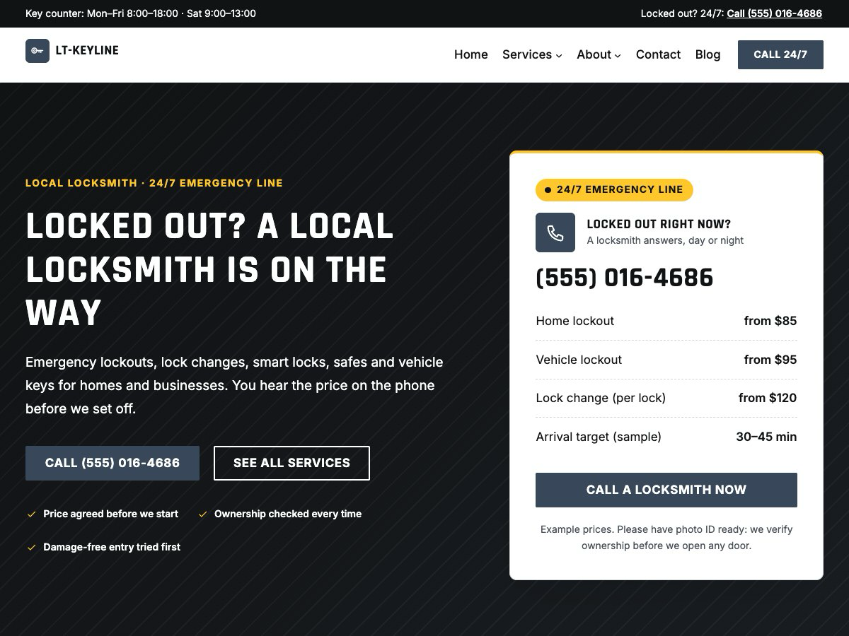 LT Keyline theme homepage