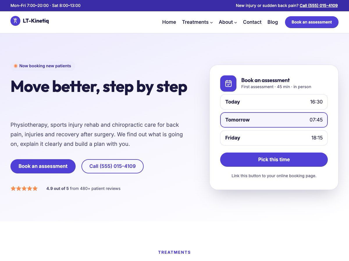 LT Kinetiq theme homepage