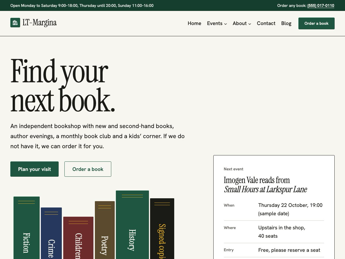 LT Margina theme homepage