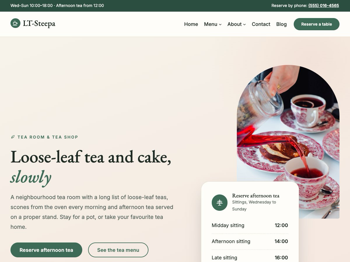 LT Steepa theme homepage