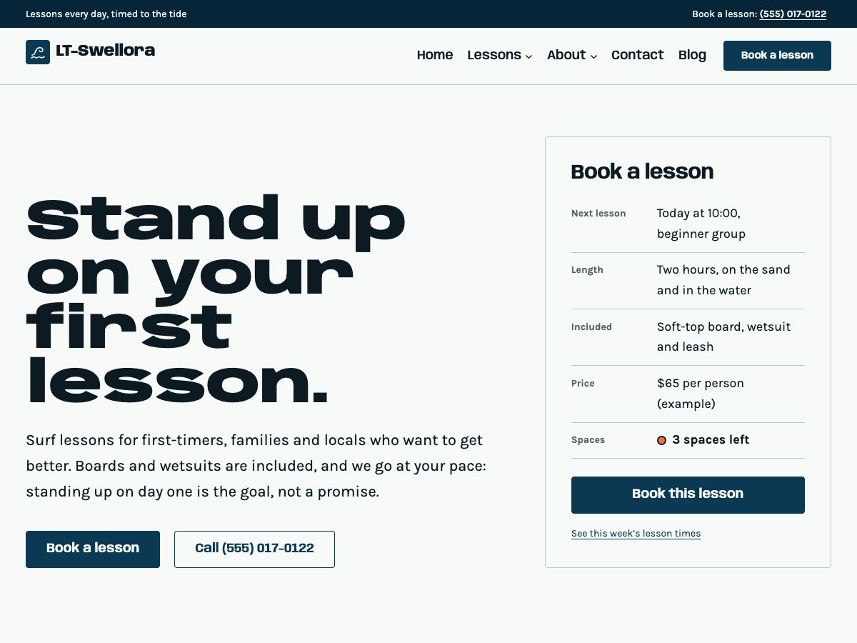 LT Swellora theme homepage