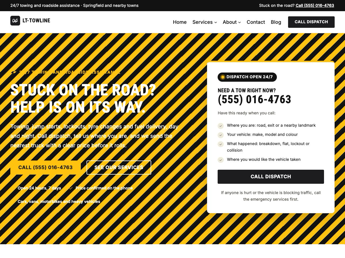 LT Towline theme homepage