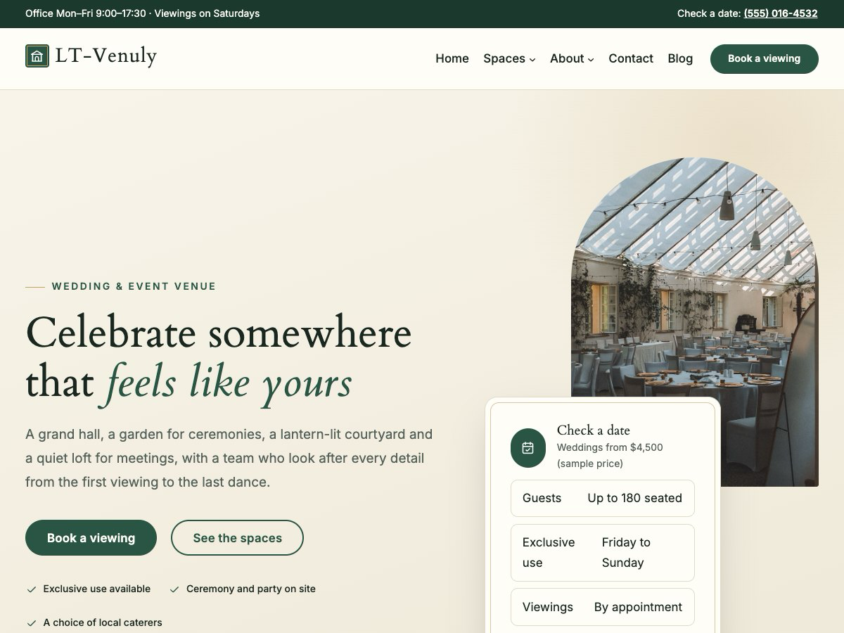 LT Venuly theme homepage