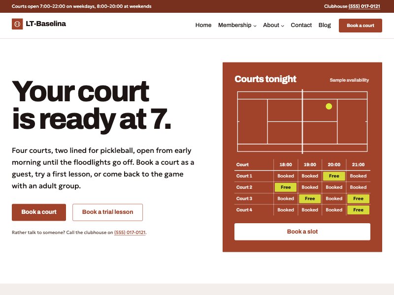 LT Baselina – Clay court colour style