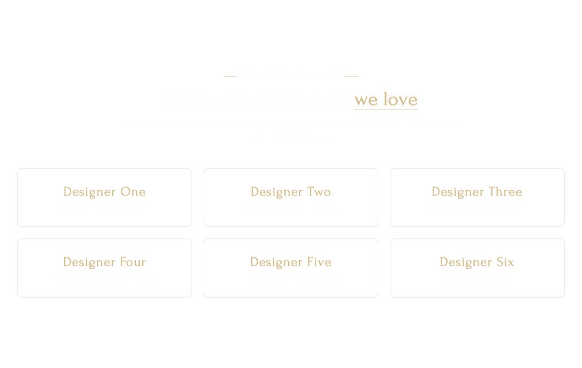 Designers we stock
