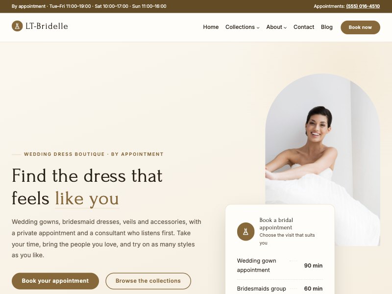 LT Bridelle – Champagne colour style