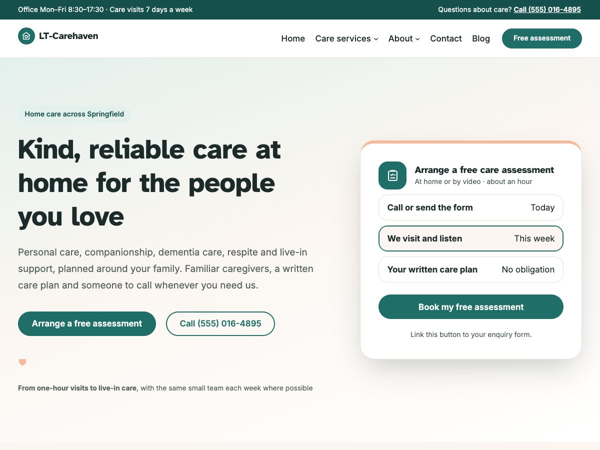 LT Carehaven homepage