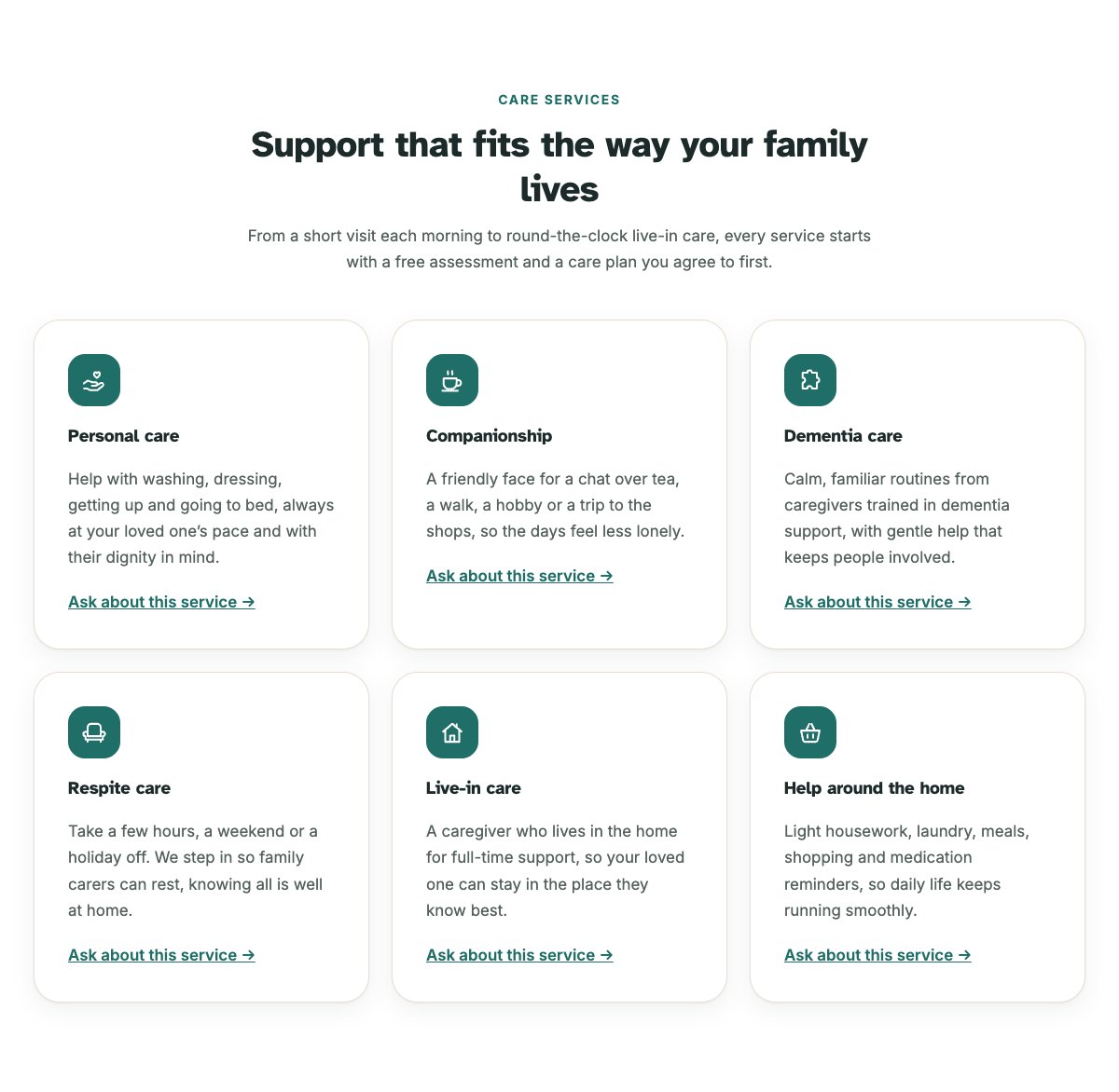 Care services grid