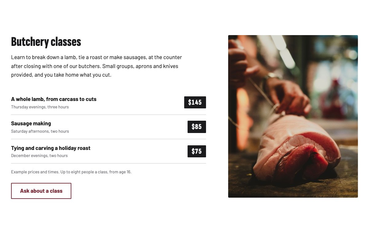 Butchery classes