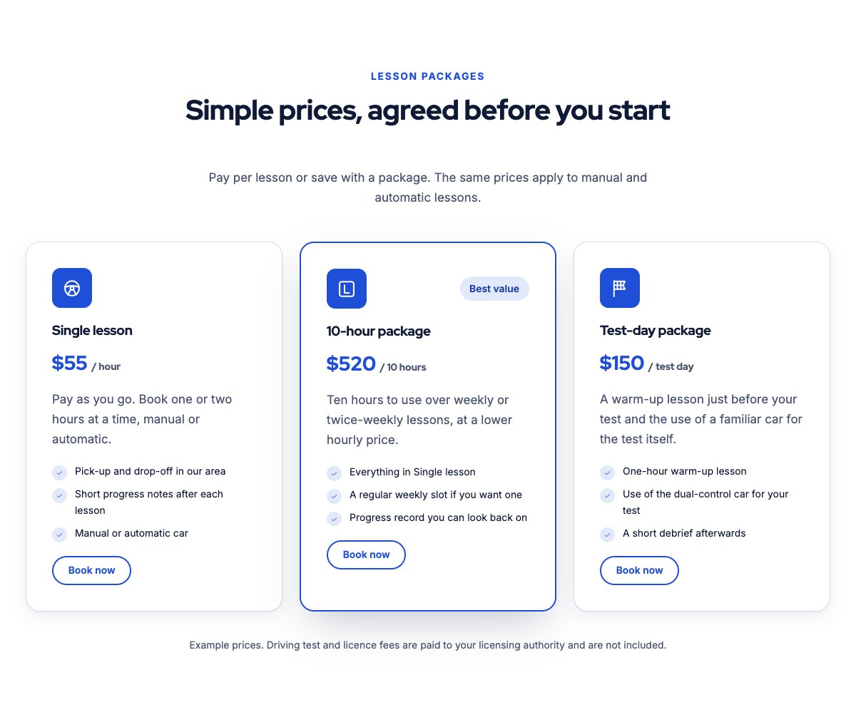 Lesson packages