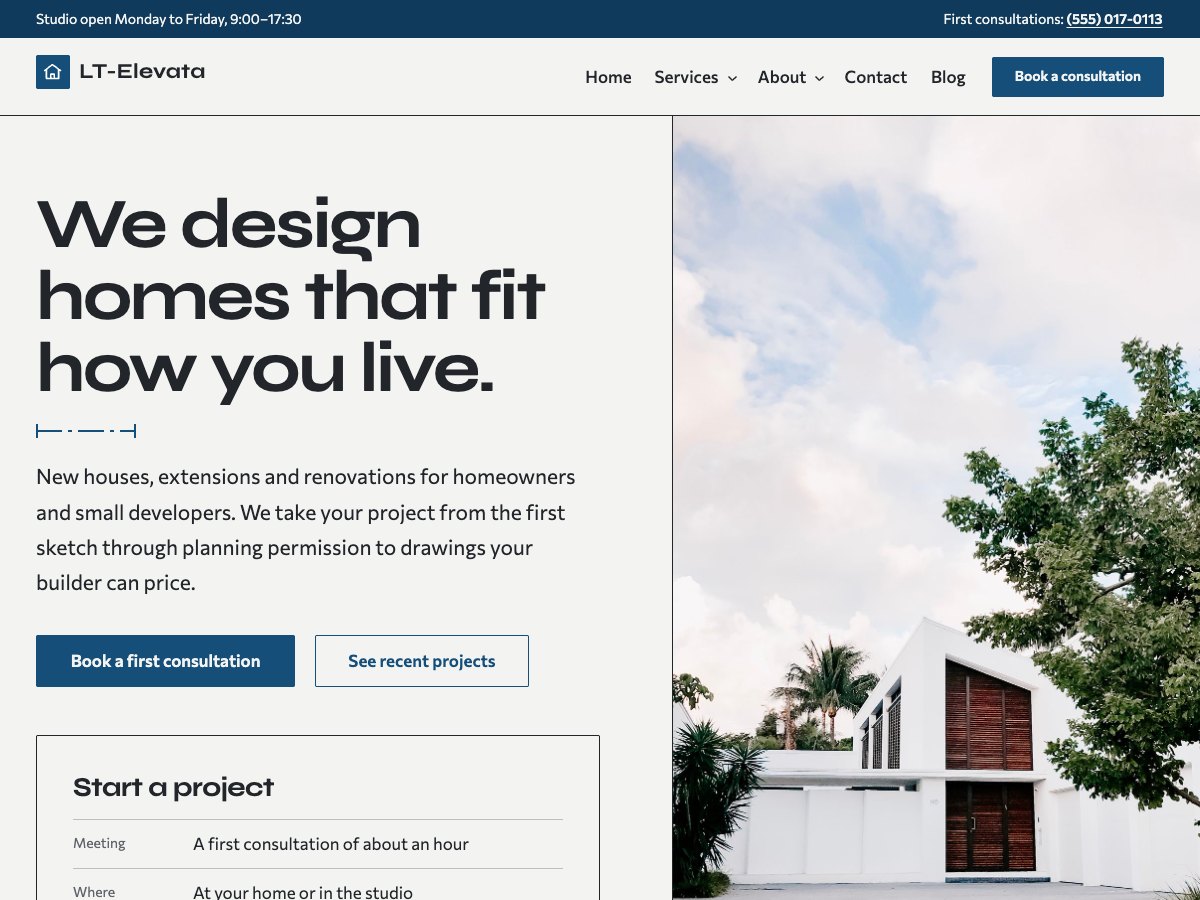 LT Elevata homepage