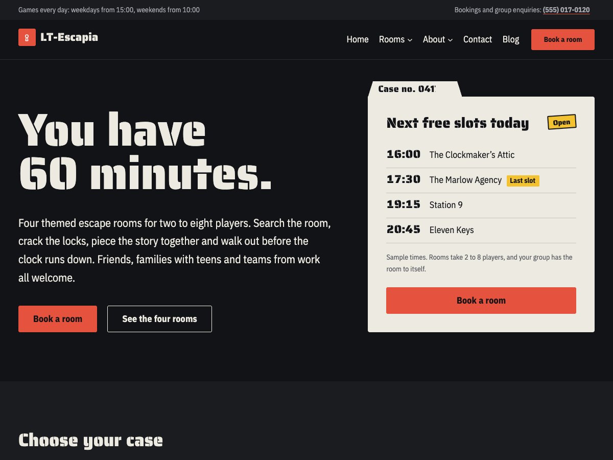 LT Escapia homepage