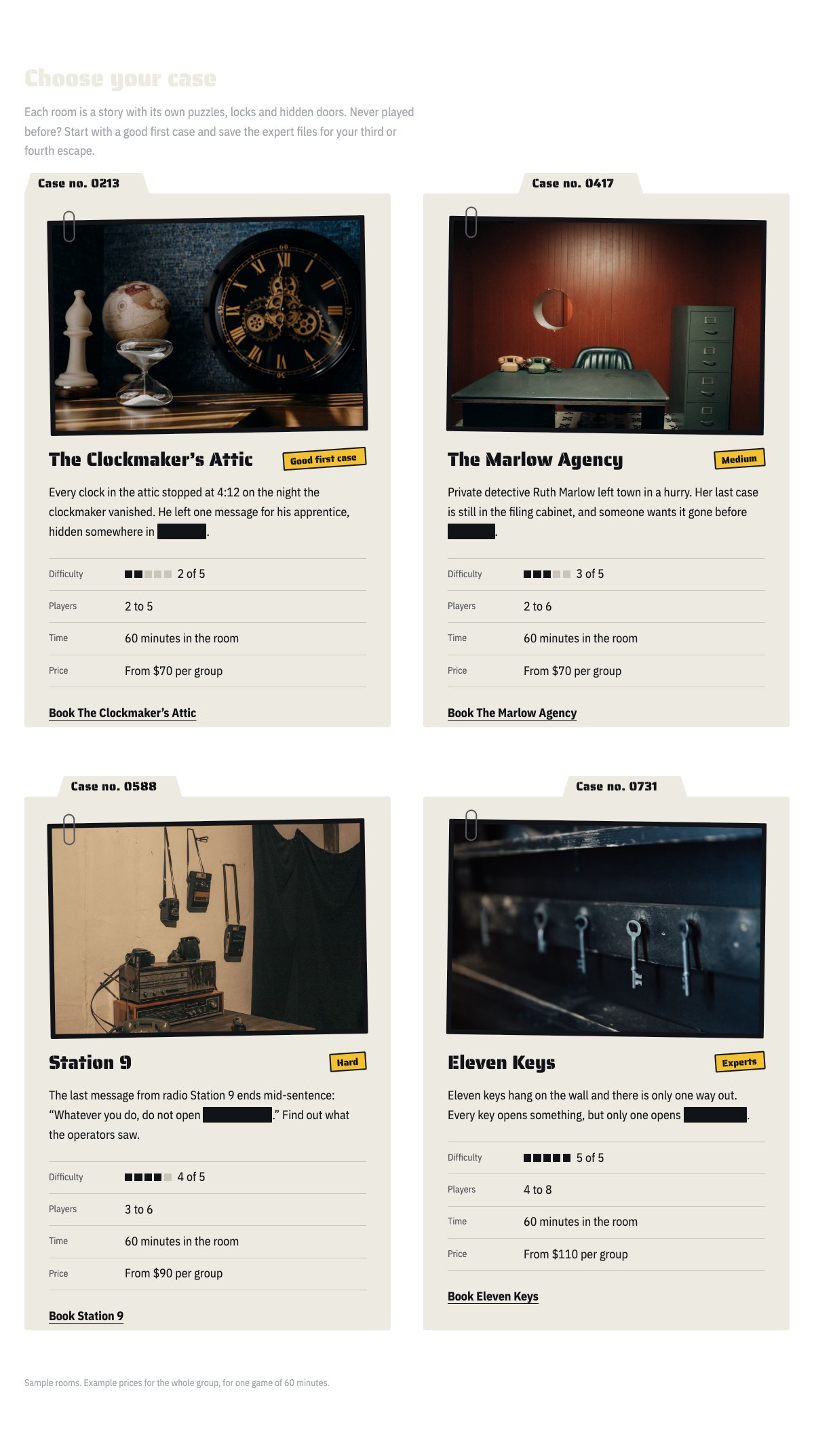 Rooms as case files