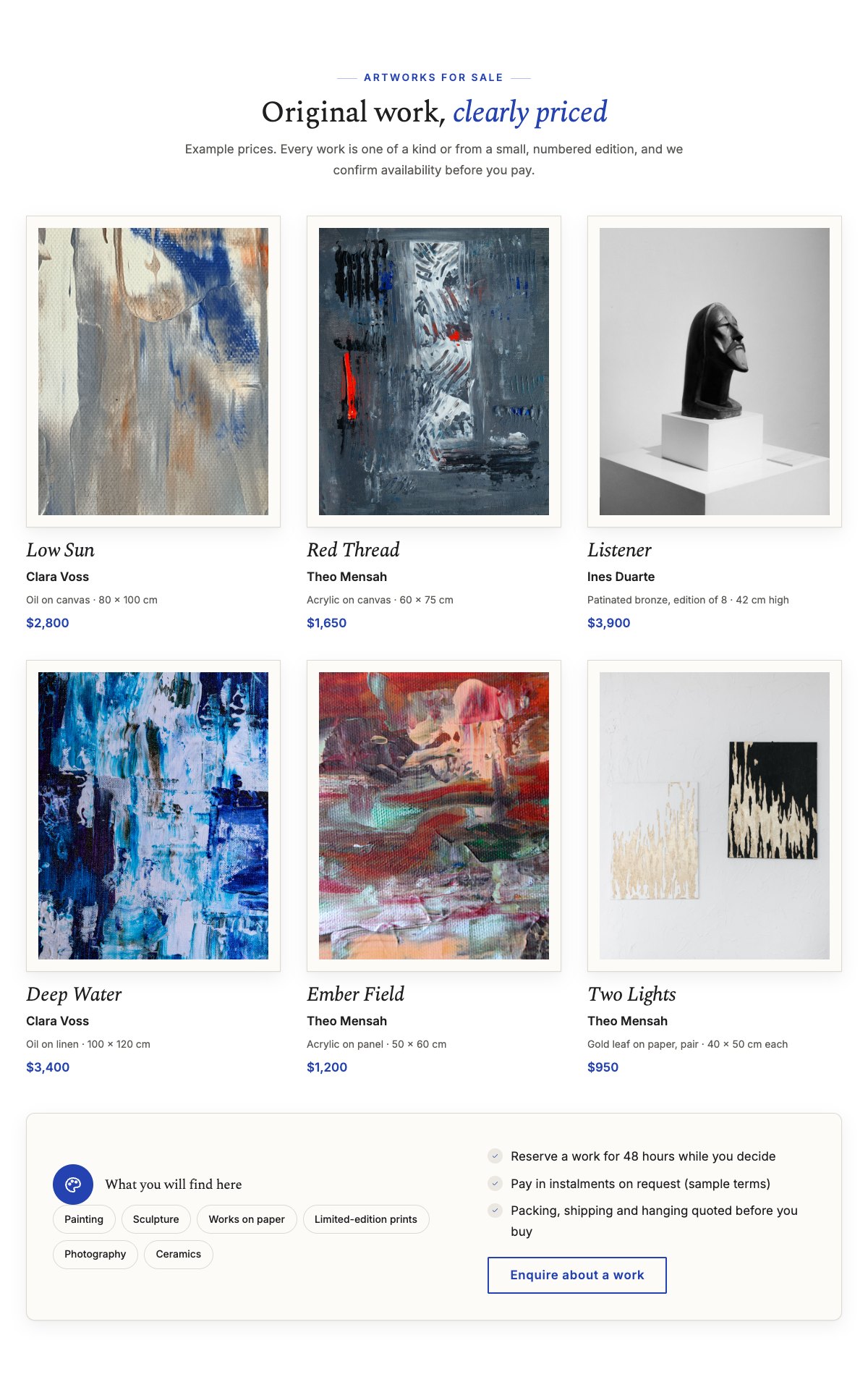 Artworks for sale