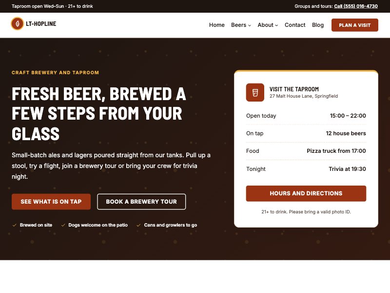 LT Hopline – Amber Ale colour style