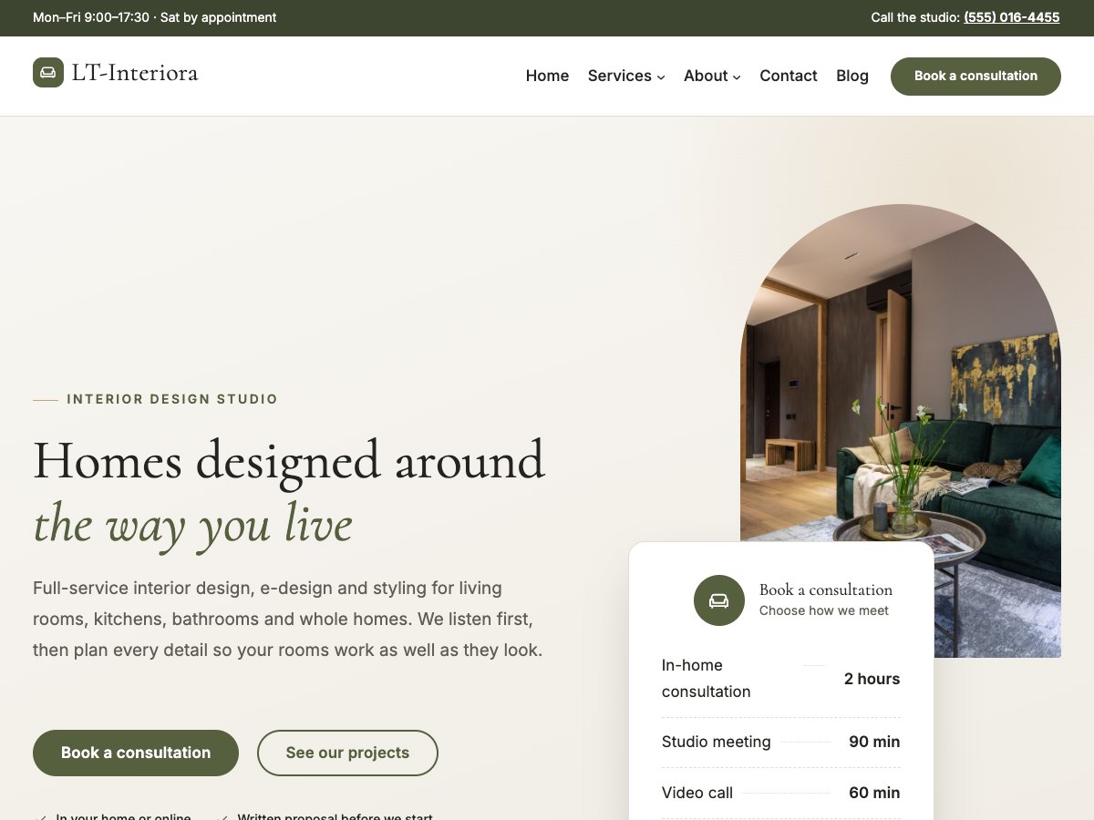 LT Interiora homepage