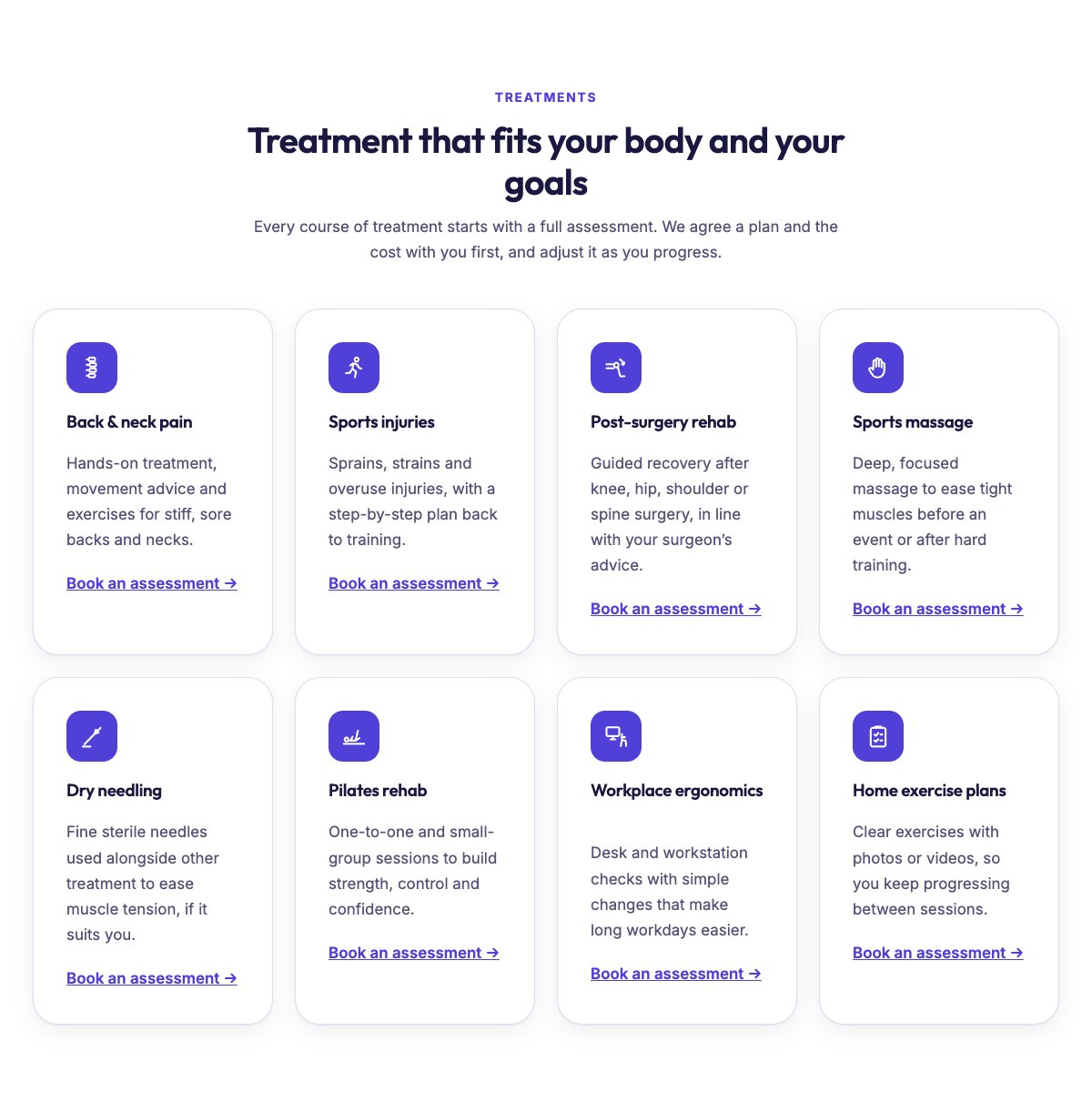 Treatments grid