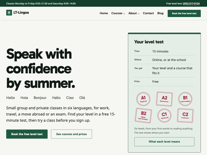LT Lingoa – Visa green colour style
