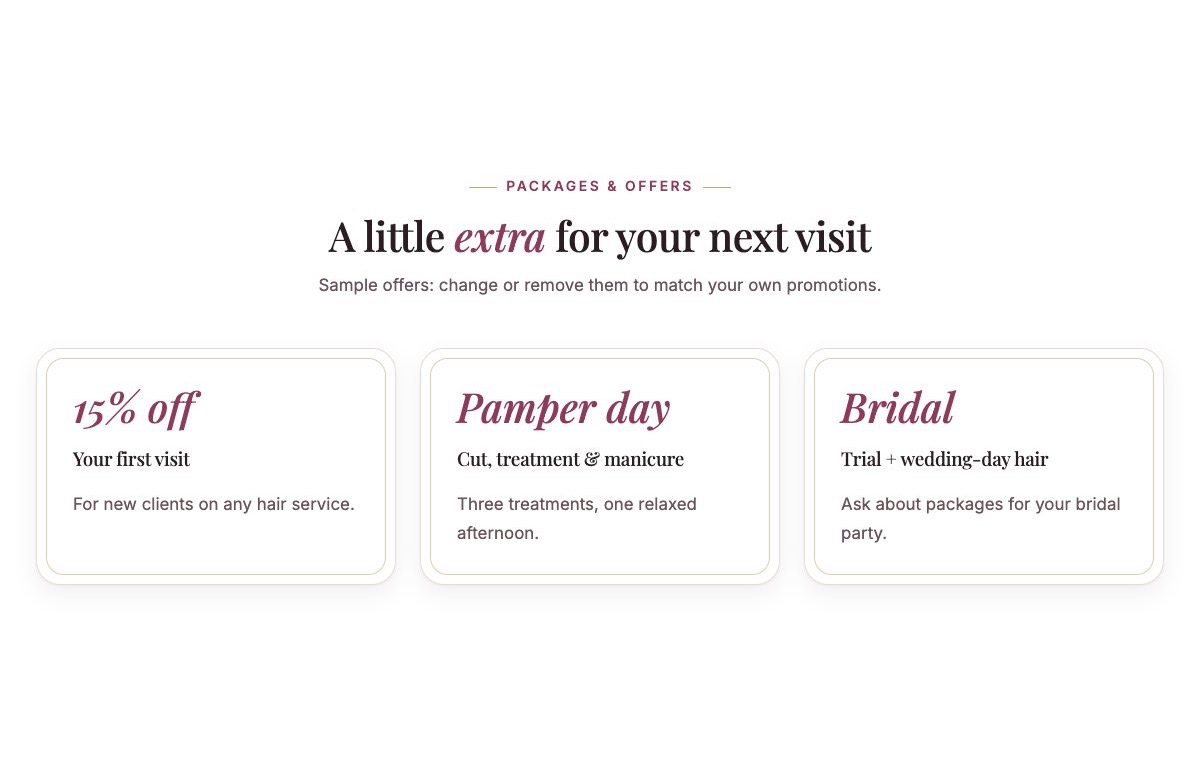 Packages and offers