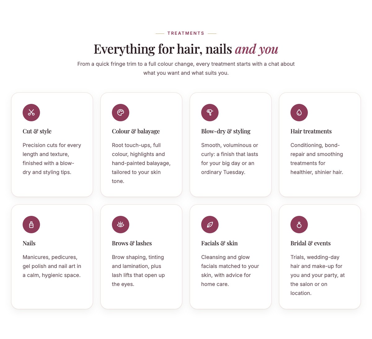 Treatments grid