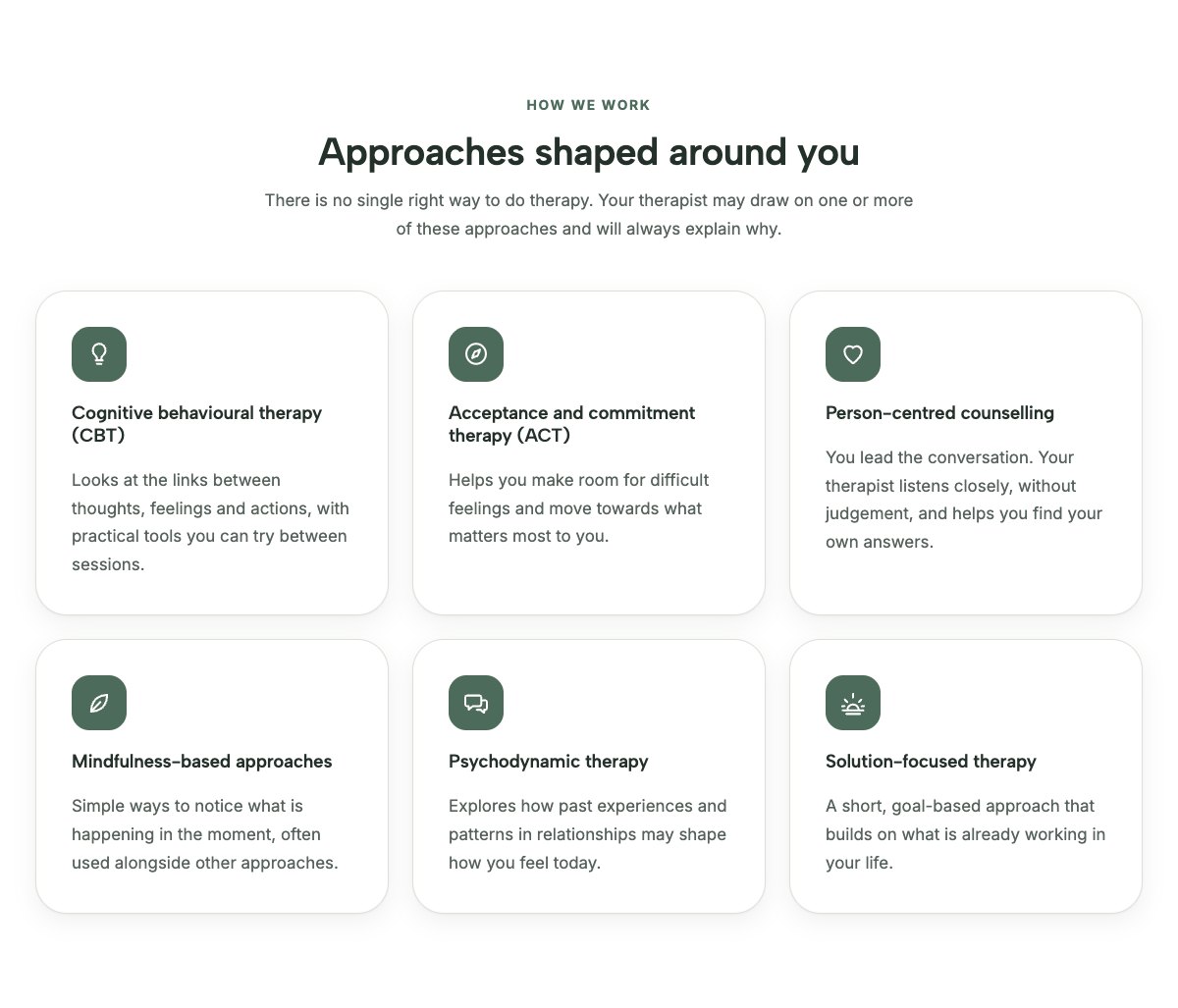 Approaches we use
