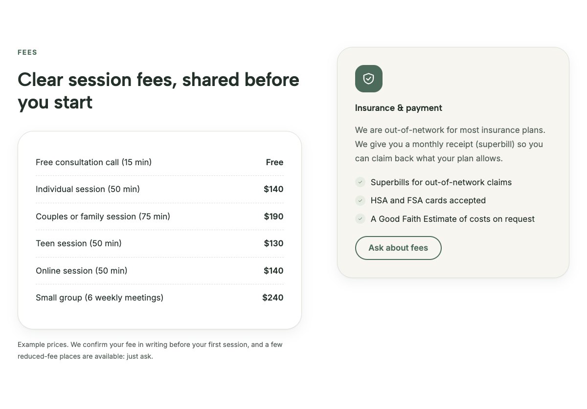 Fees and insurance