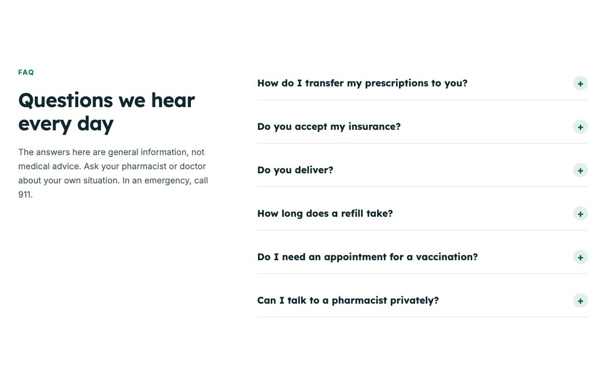 Pharmacy FAQ