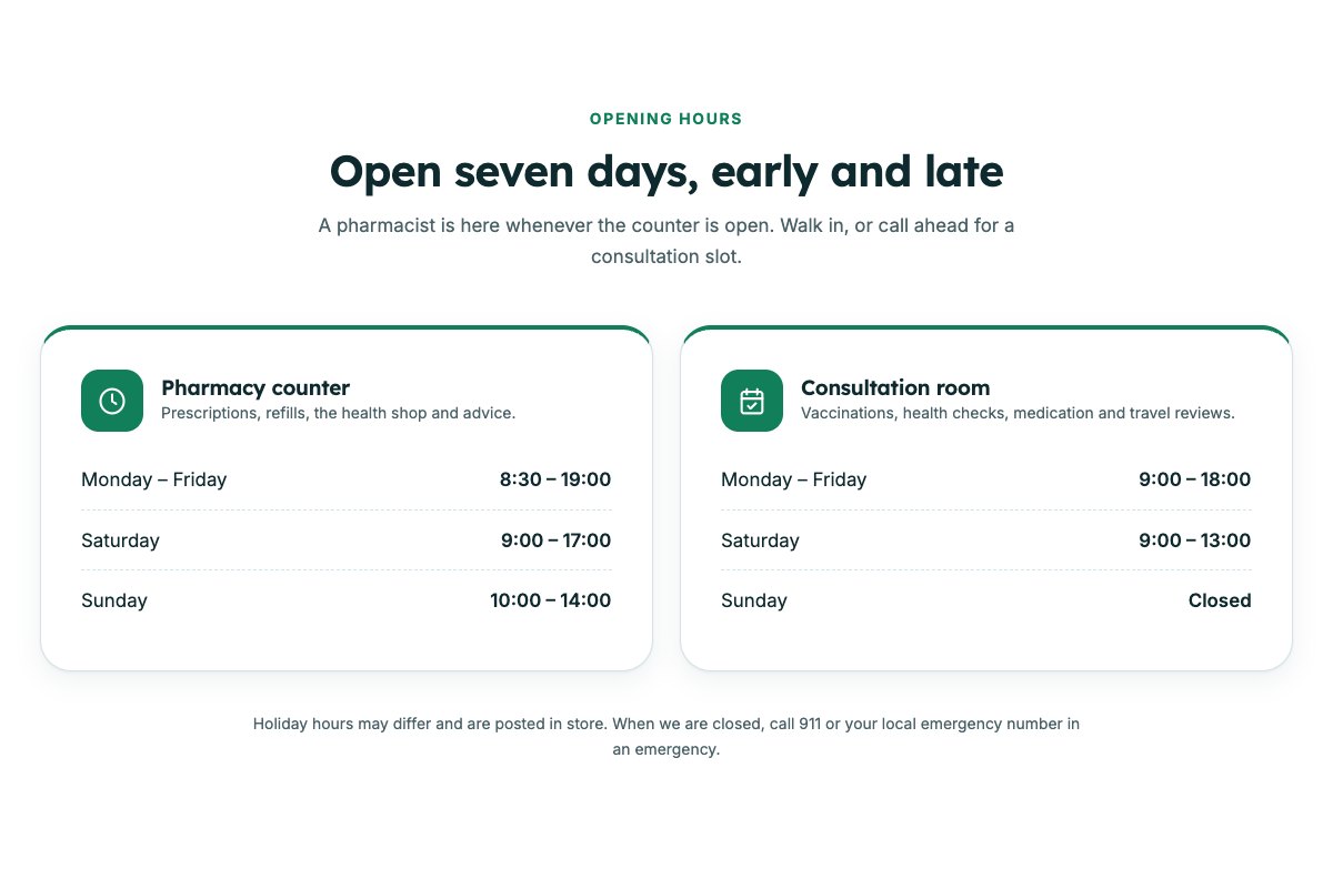 Opening hours