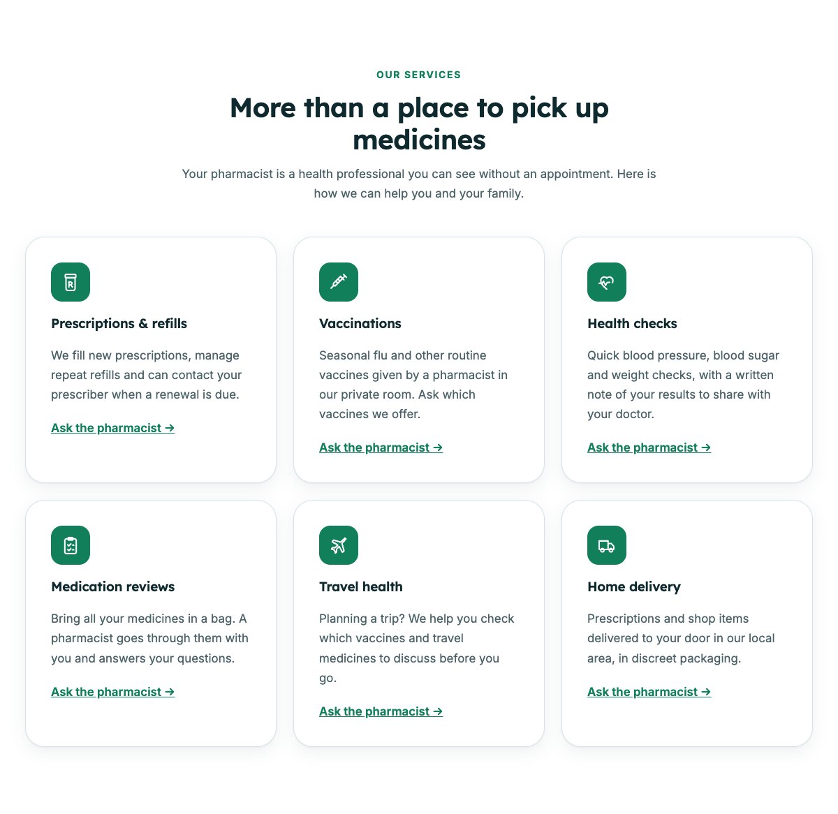 Pharmacy services