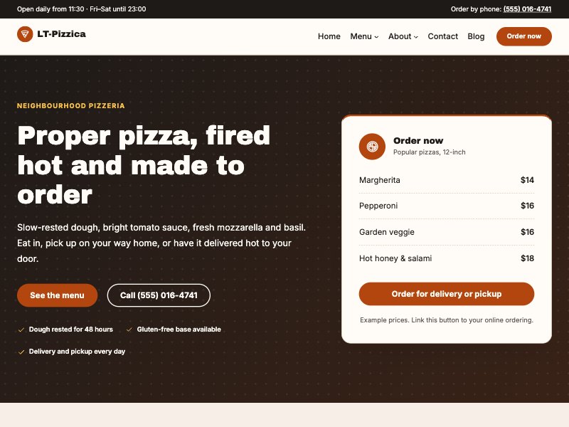 LT Pizzica – Wood Fire colour style