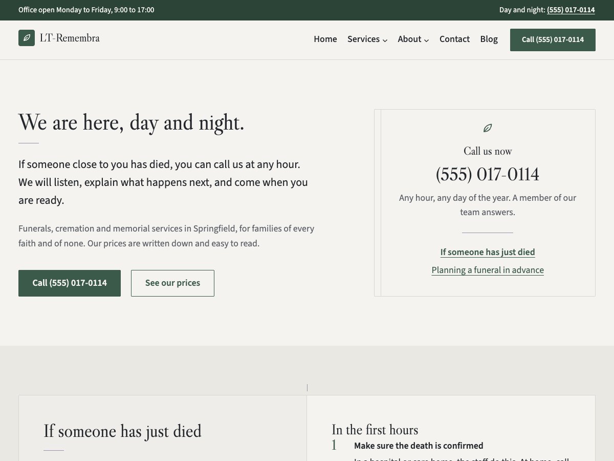LT Remembra homepage