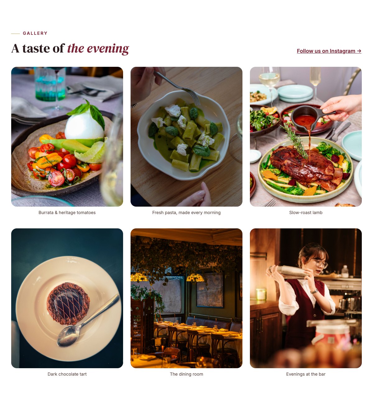 Gallery of dishes
