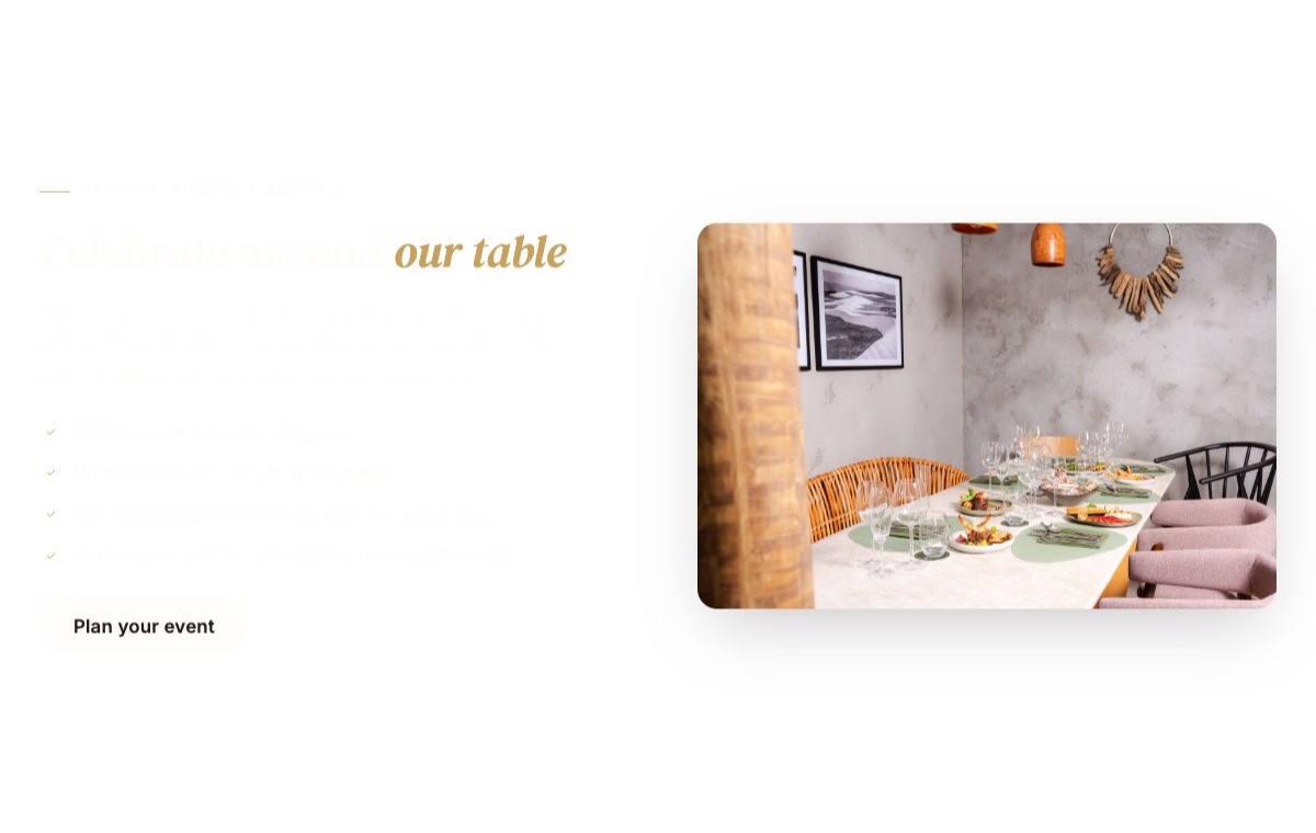 Private dining and catering