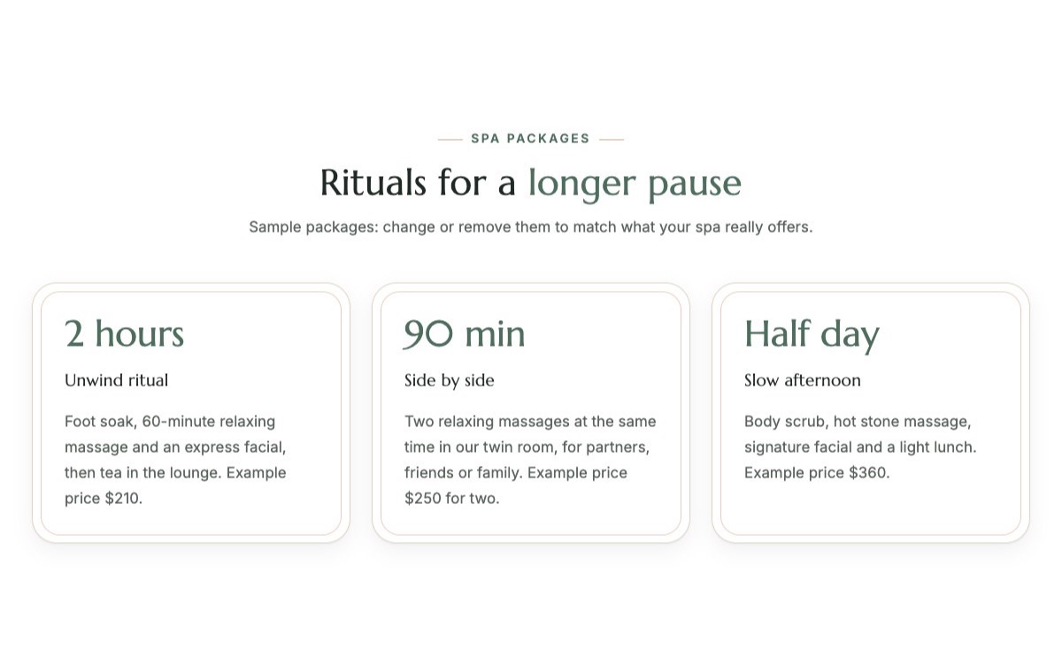 Spa packages