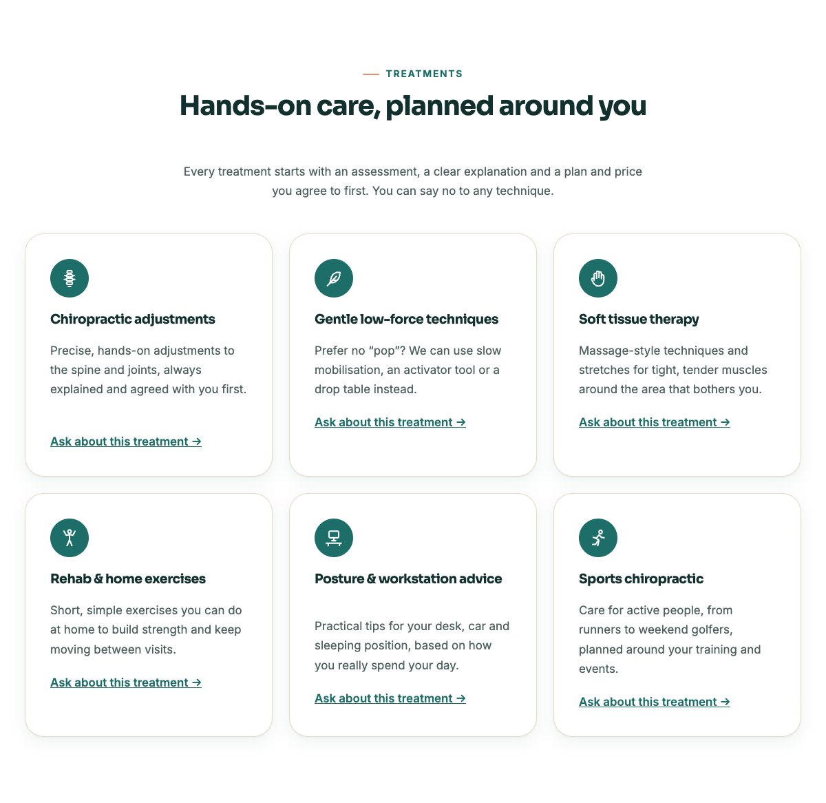 Treatments grid