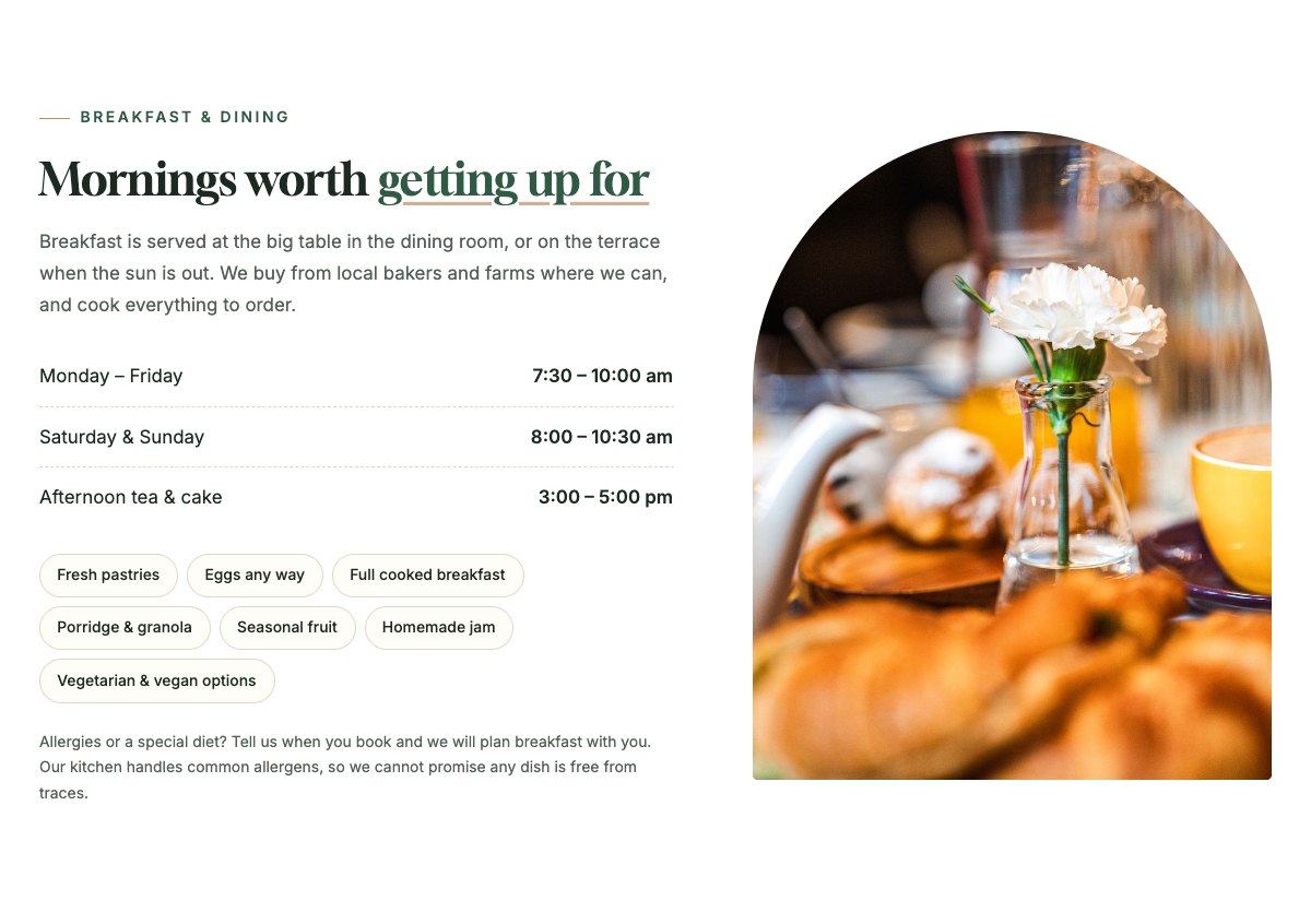 Breakfast and dining