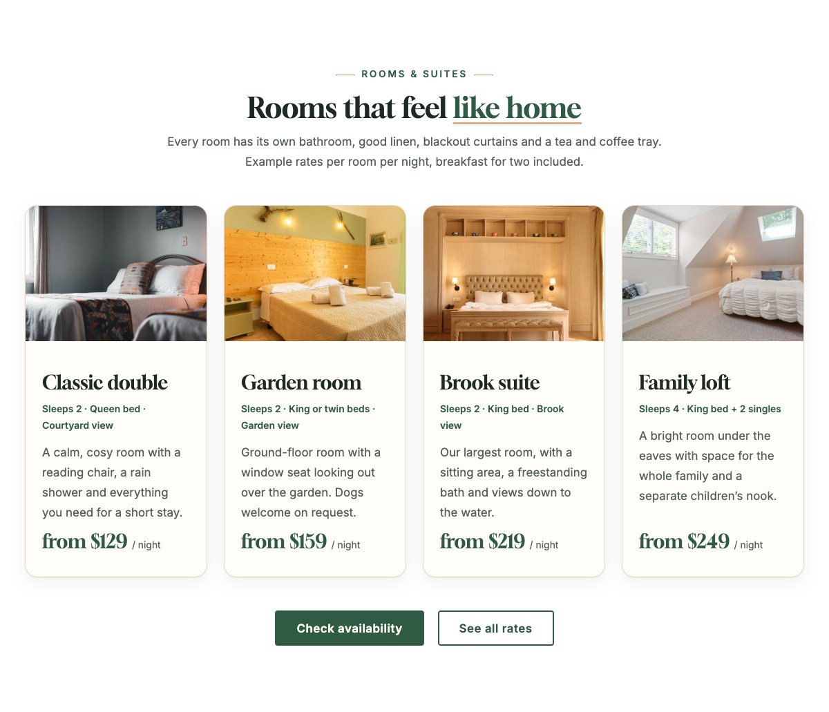 Rooms and suites