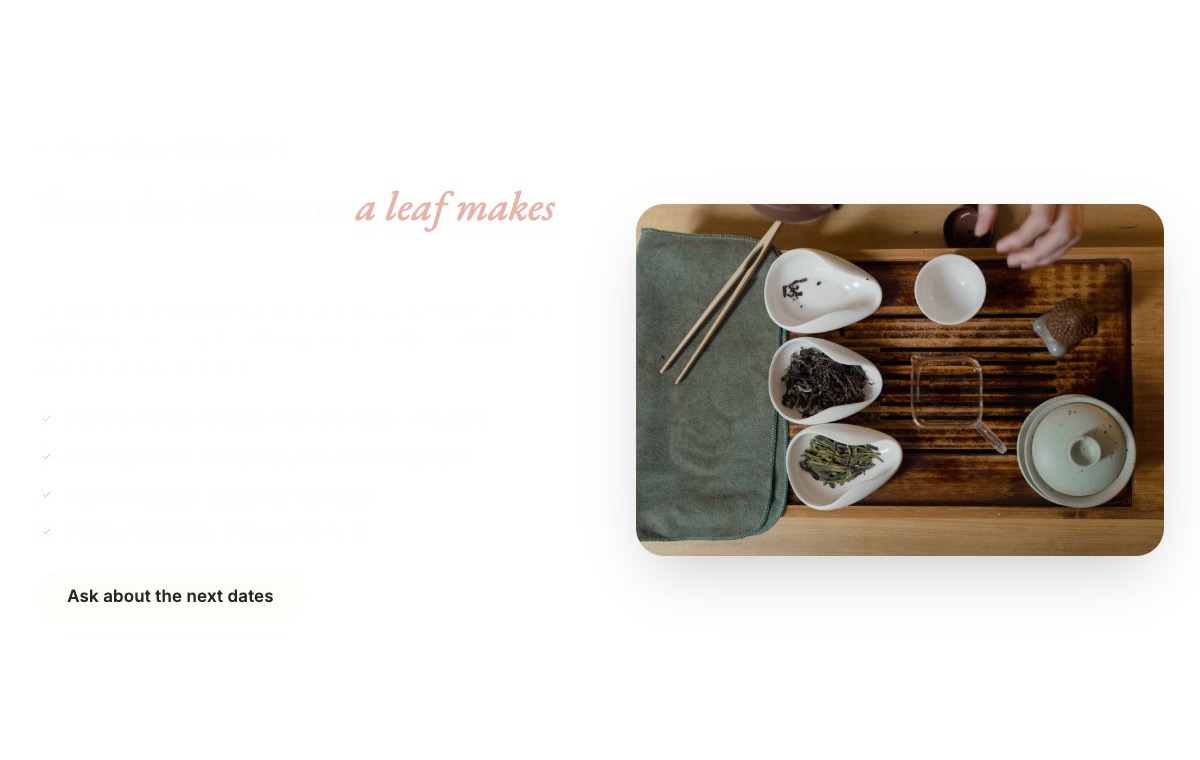 Tastings and workshops