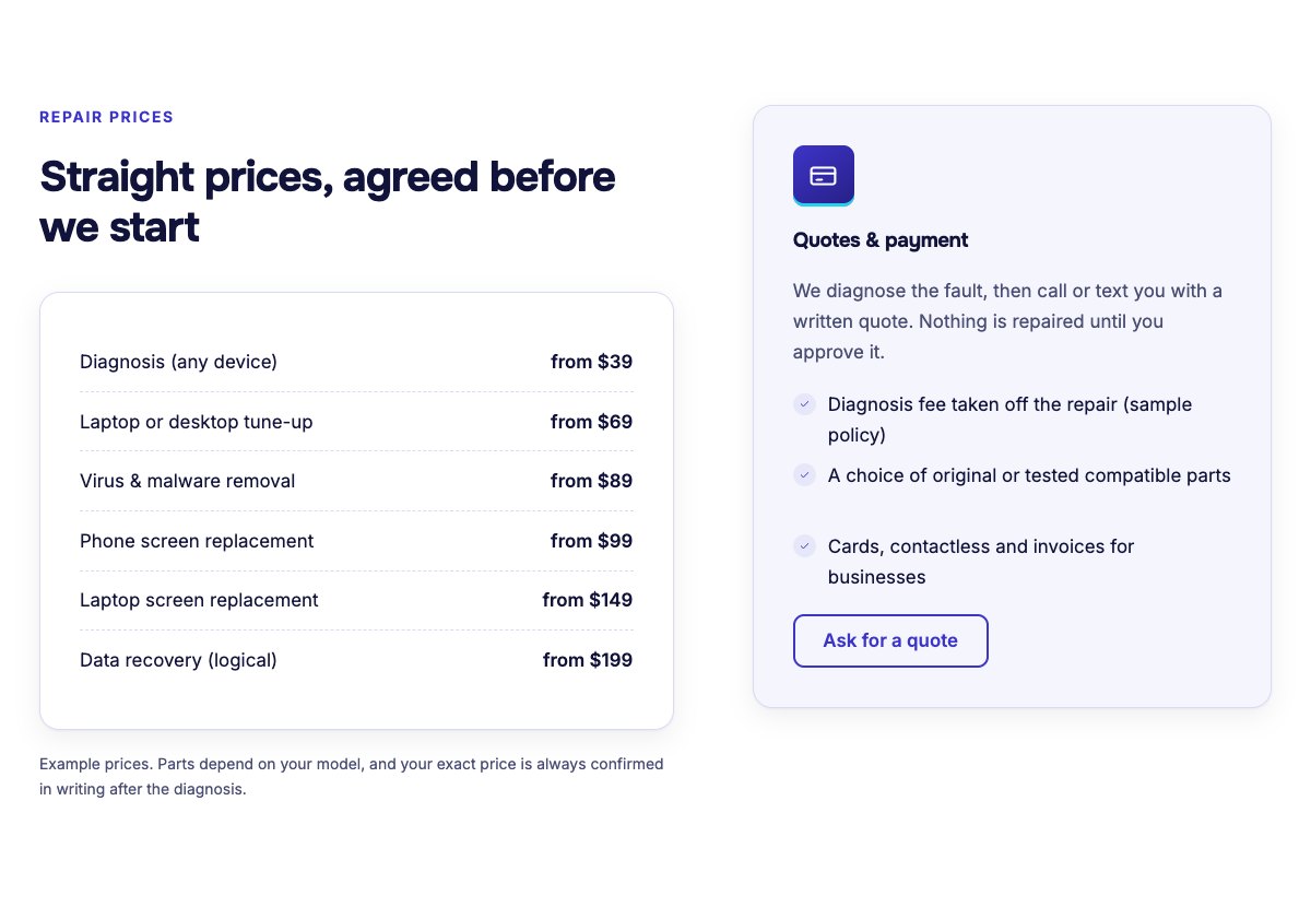 Repair prices from