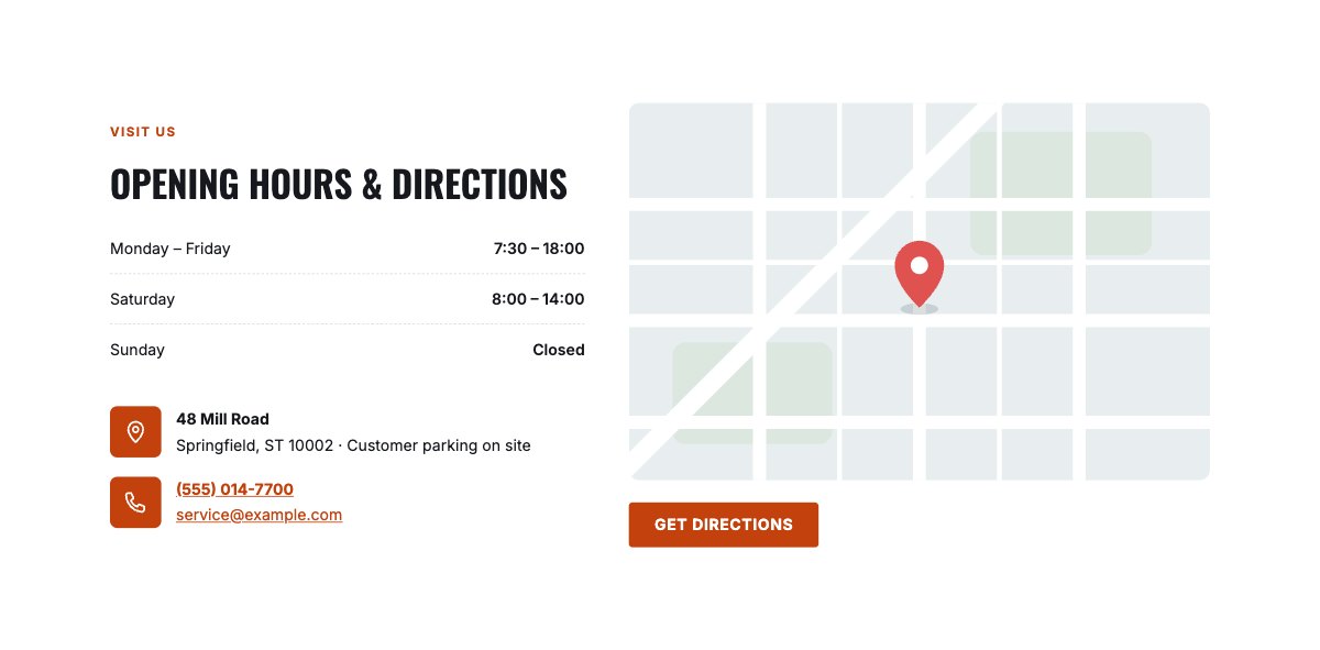 Opening hours and map