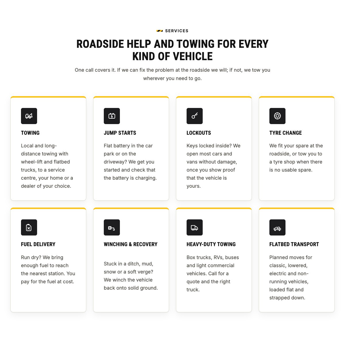 Towing and roadside services