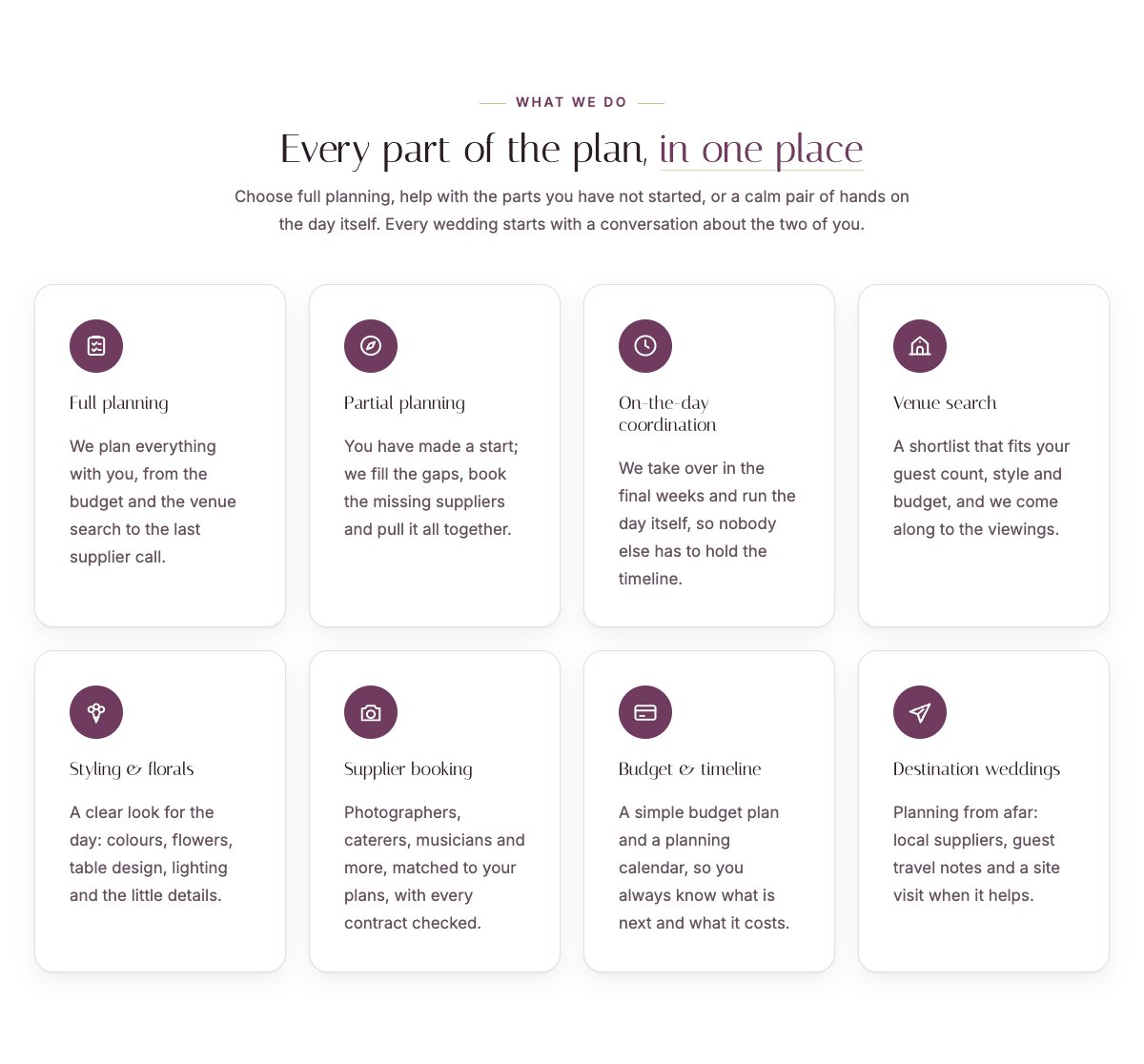 Planning services