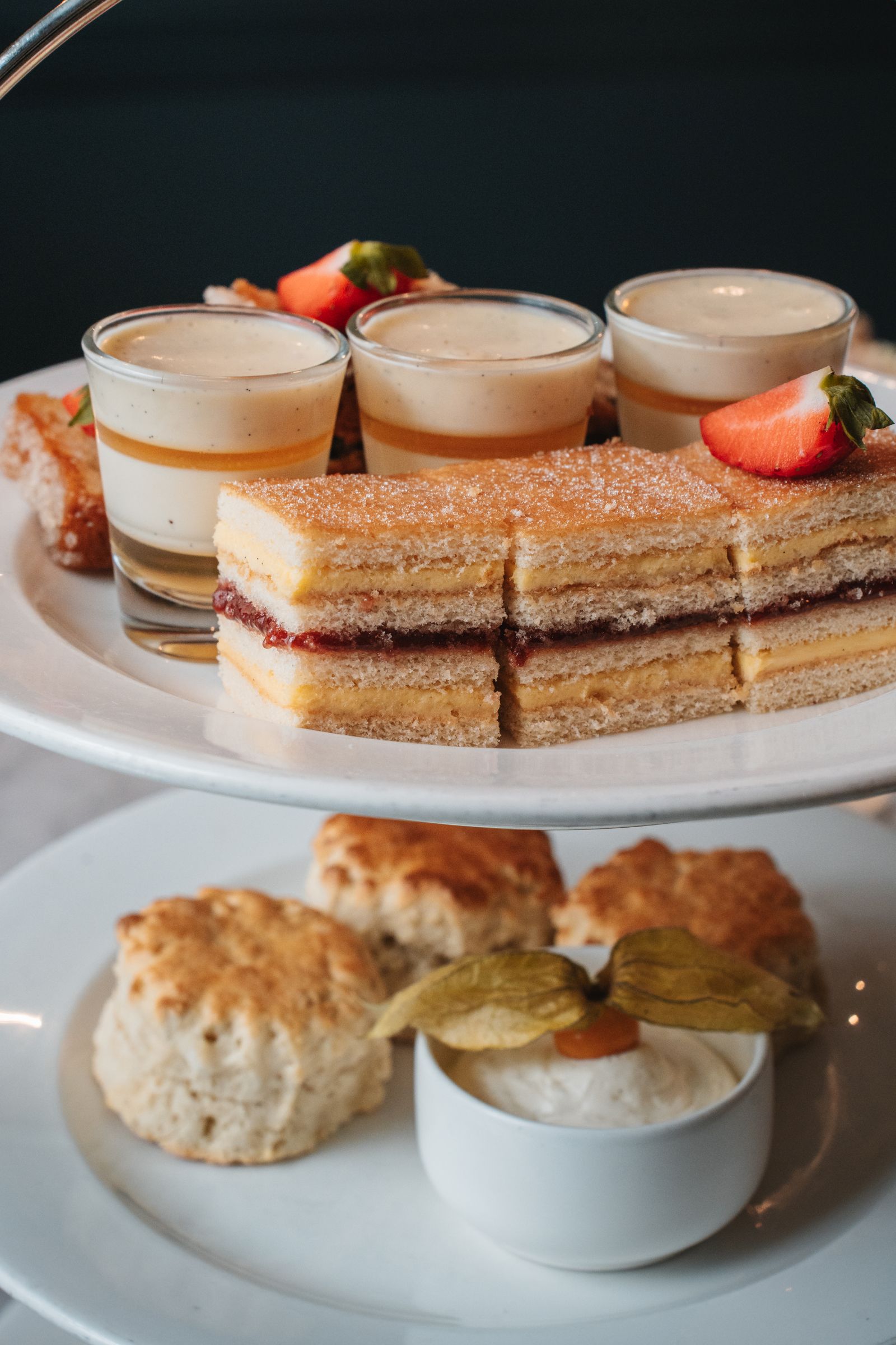Warm scones, cream and jam