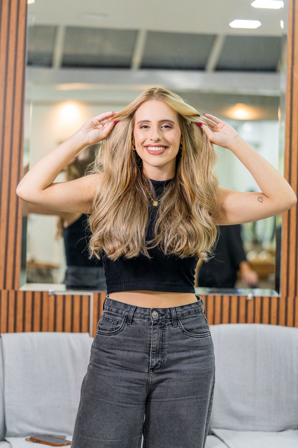 Portrait of a client with freshly styled hair